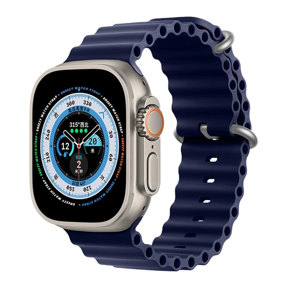 Apple Watch Uyumlu Silikon Kordon – Lacivert